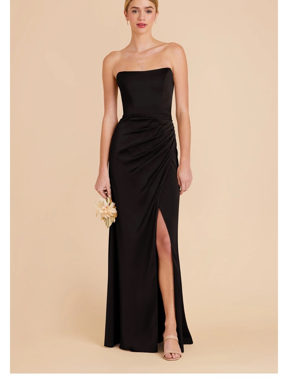 Birdy Grey Anne Dress - matte black satin size small